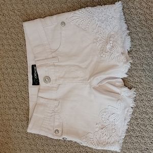 White Jean shorts